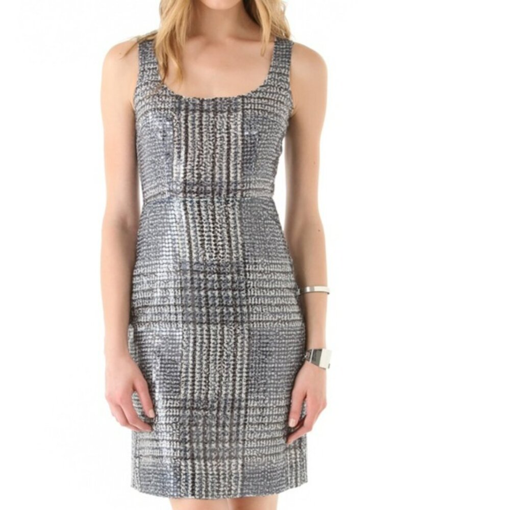 Tory Burch Bristol Sequin Black and White Mini Dress, 8
